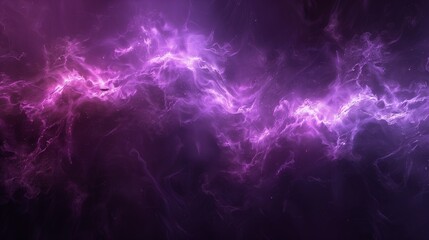 Fototapeta na wymiar A dark purple nebula background with glowing pink energy waves.