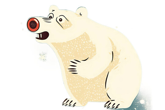 retro polar cartoon bear