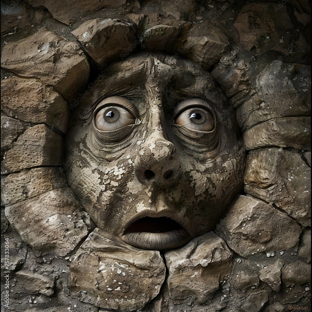 Poster funny face hole design generative ai