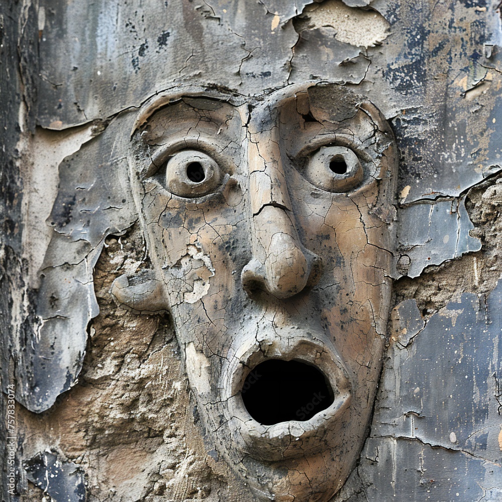 Poster funny face hole design generative ai