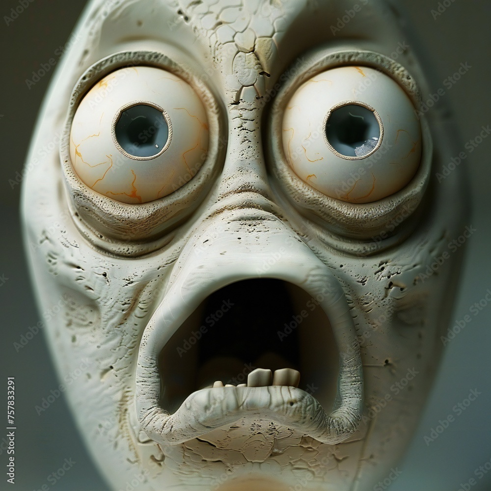 Poster funny face hole design generative ai