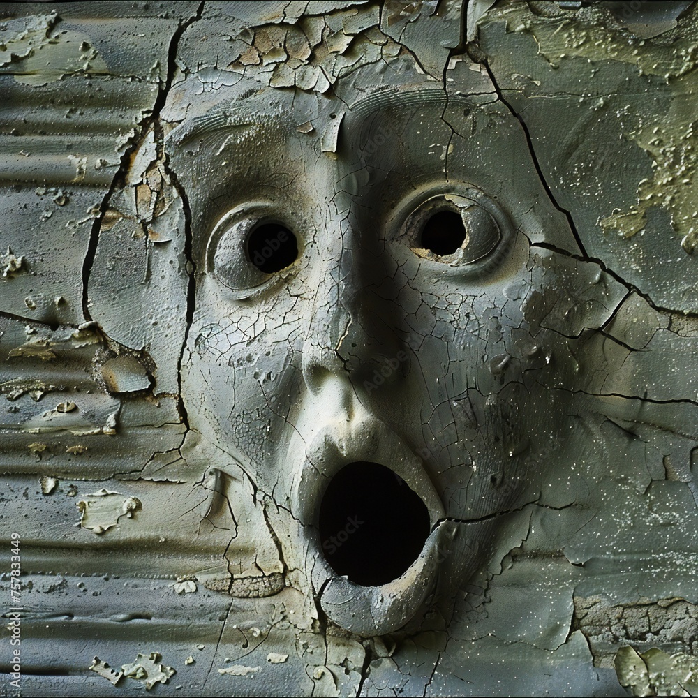 Poster funny face hole design generative ai