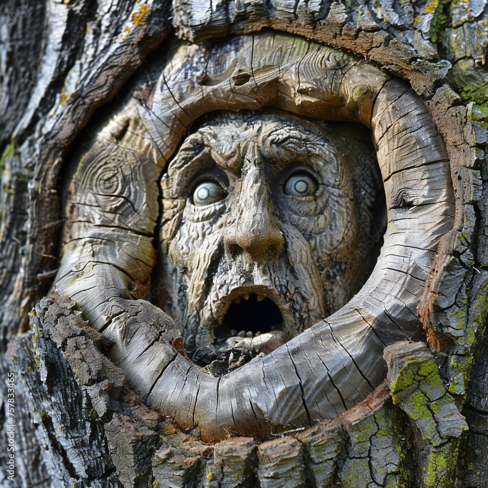 Poster funny face hole design generative ai