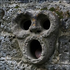 Funny face hole design Generative Ai 