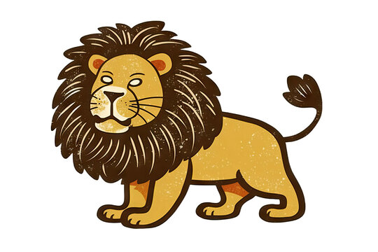 lion cartoon retro