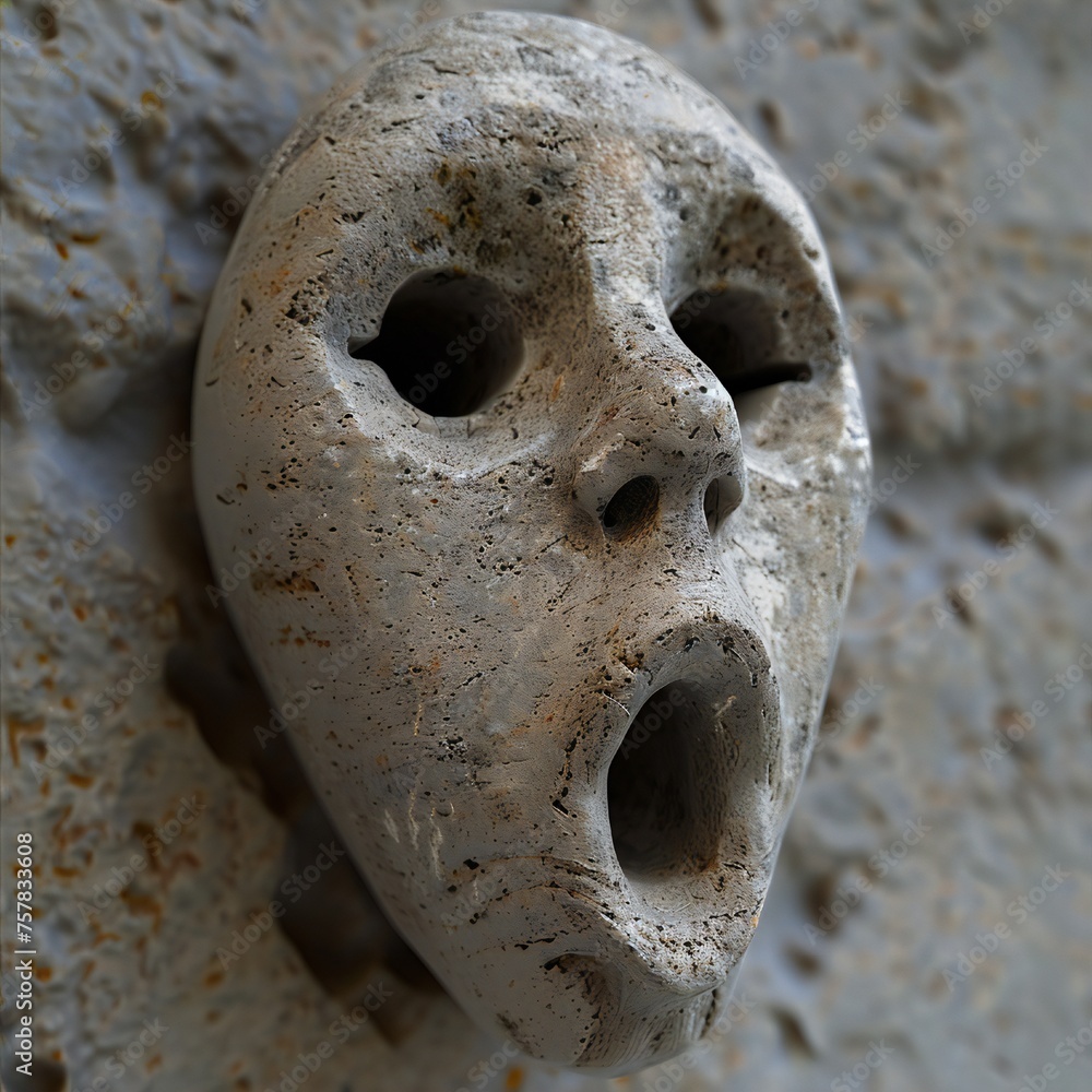 Poster funny face hole design generative ai