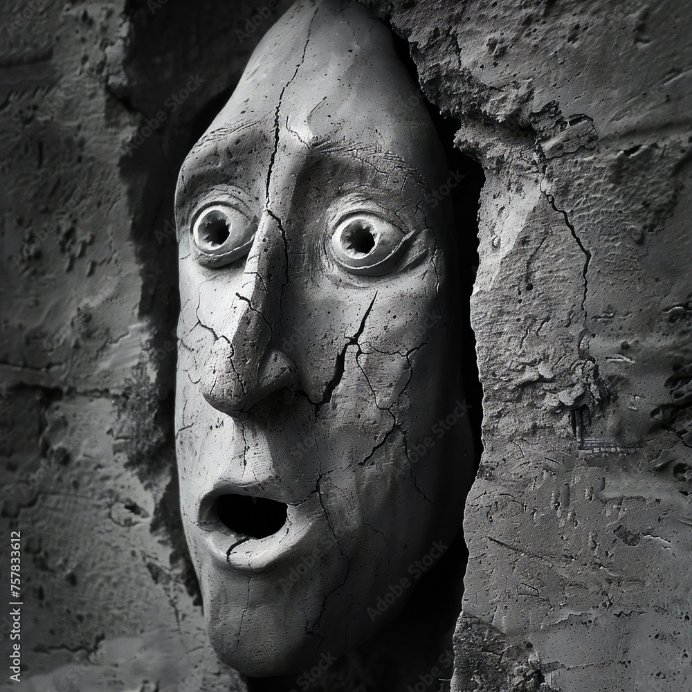 Poster funny face hole design generative ai