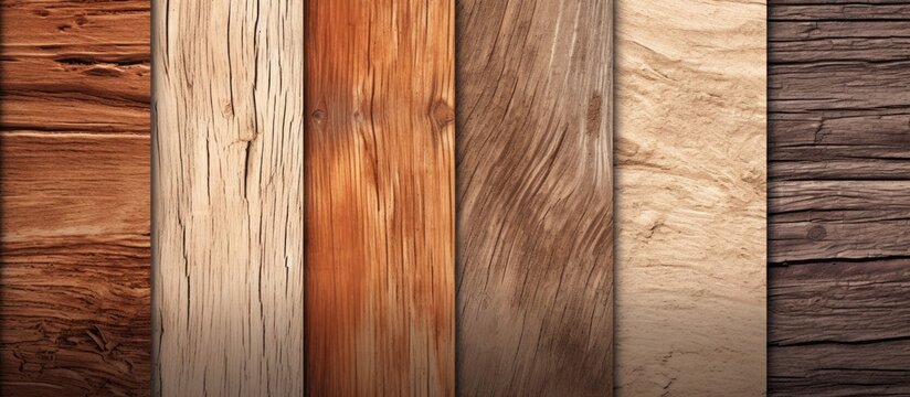 The picture displays various types of wood flooring, including hardwood planks with different tints and shades, patterns, and finishes like varnish or wood stain
