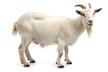 Goat isolated on white background Generative Ai 