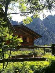 Fototapeta premium wooden house in the mountains