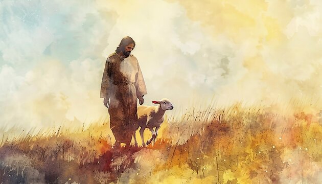 Jesus and the Sheep: A Spiritual Encounter in the Field Generative AI