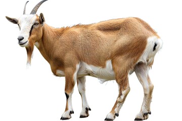 Goat isolated on white background Generative Ai 