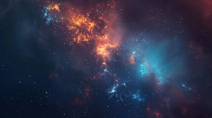 Galaxy Glow: A Celestial Splash of Color Generative AI - obrazy, fototapety, plakaty