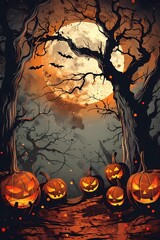 Fototapeta premium Spooky Haunted Halloween Night