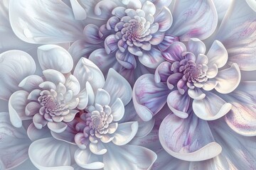 Flower Power: Purple and White Blossoms in Full Bloom Generative AI