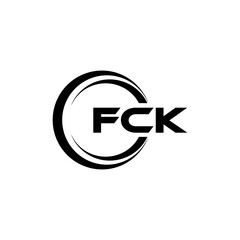 FCK letter logo design in illustration. Vector logo, calligraphy designs for logo, Poster, Invitation, etc.