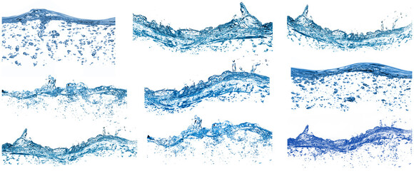 collection Blue water and air bubbles in the pool over png background