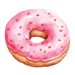 Watercolor Valentine Doughnut Clipart 