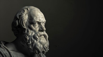 Fototapeta na wymiar Greek Philosopher Socrates with Gradient Classic Space