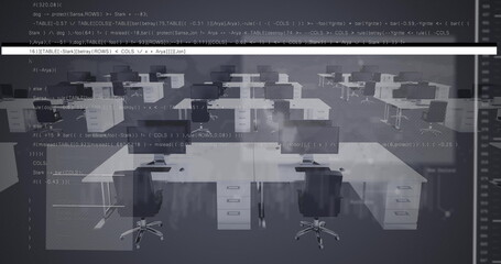 Image of data processing over office