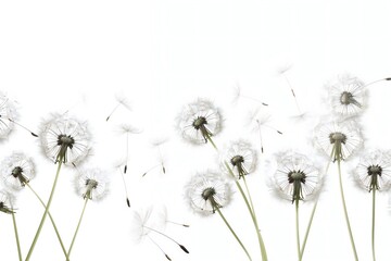 Soft and light spring background with Dandelions Generative Ai 