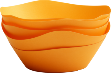 orange bowl paper craft isolated on white or transparent background,transparency 