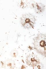 Soft and light spring background with Dandelions Generative Ai 