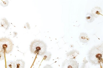 Soft and light spring background with Dandelions Generative Ai 