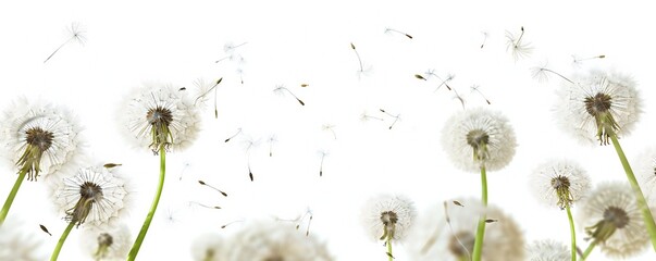 Soft and light spring background with Dandelions Generative Ai 