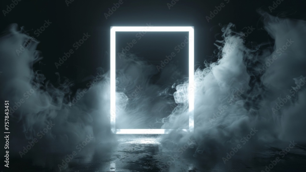 Poster a large white box is surrounded by a cloud of smoke. the smoke is thick and dark, creating a mysteri