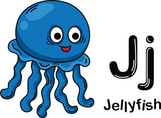 Illustration Isolated Animal Alphabet Letter J-Jellyfish