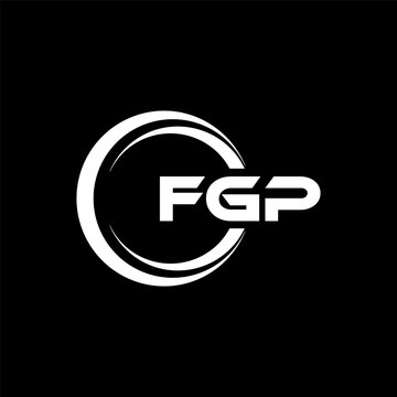 FGP letter logo design in illustration. Vector logo, calligraphy designs for logo, Poster, Invitation, etc.