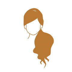 Vector design of beautiful brown women's hairdos collection