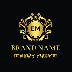 Creative letter EM monogram for business logo design template