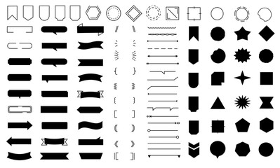 Frame and label set vector illustration