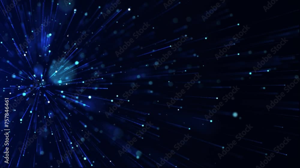 Poster abstract colorful background with bright neon rays and glowing lines.blue neon lines of dust particl