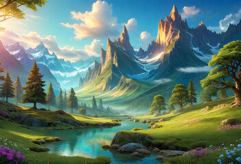 Low Fantasy Landscape, Landscape, Low Fantasy, Fictional, Dreamlike, Imaginary, Magical, Enchanted, Unreal, Mythical, Surreal, Wonderland, Fairy Tale, Adventure, AI Generated