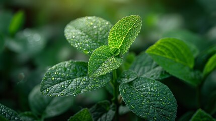 An exotic plant living in the garden with a fresh green leaf