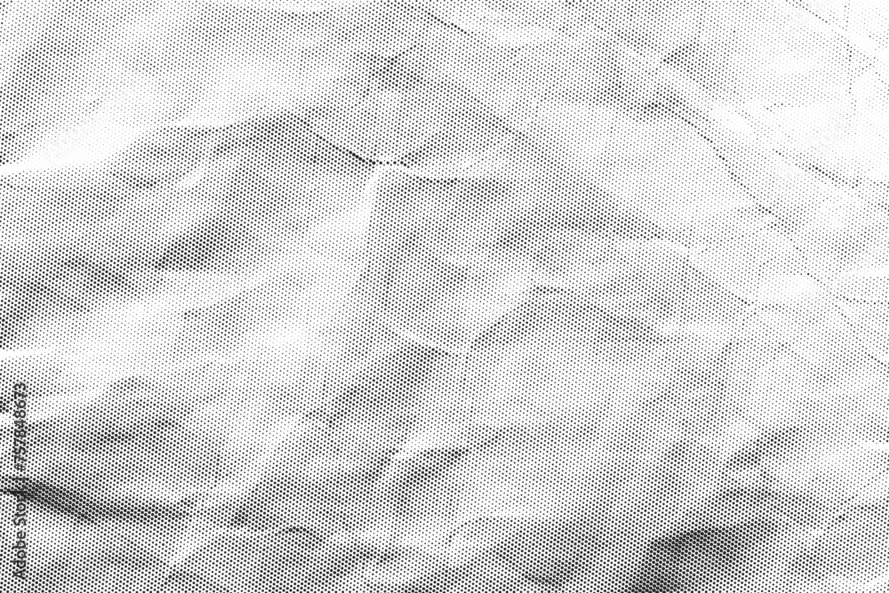 Poster abstract simple black and white newspaper halftone texture consists of different dots isolated on a 