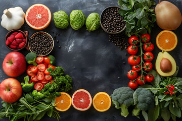 Fruit and Vegetable Letter Arrangement