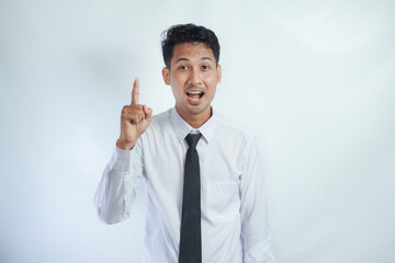 Adult Asian man got a good idea expression