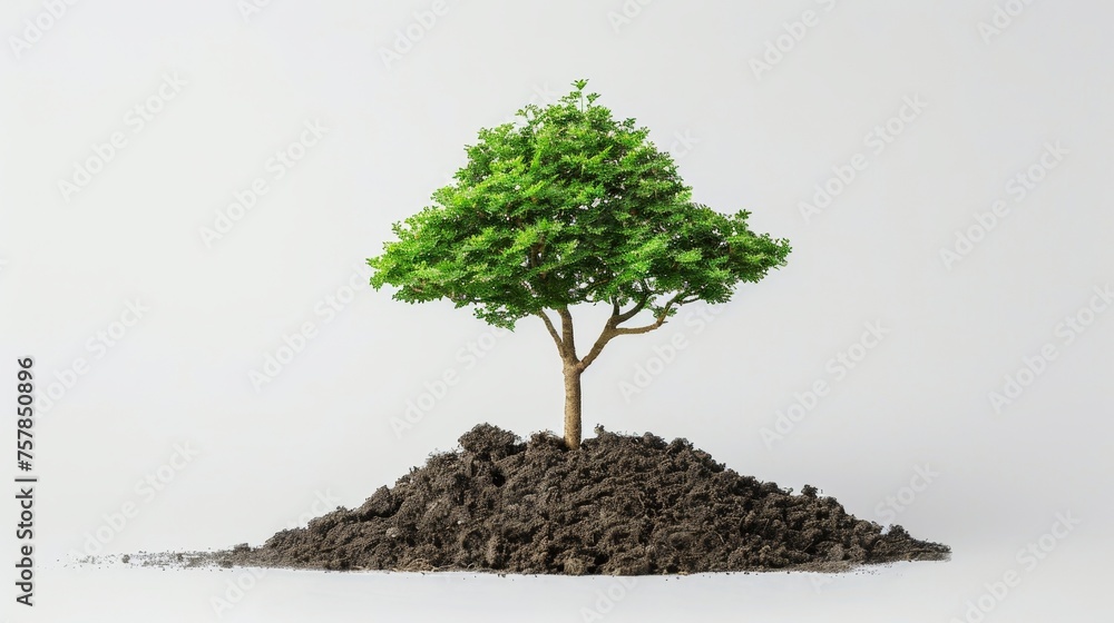 Poster an arrow grows out of a tree over a white background. business concept image.