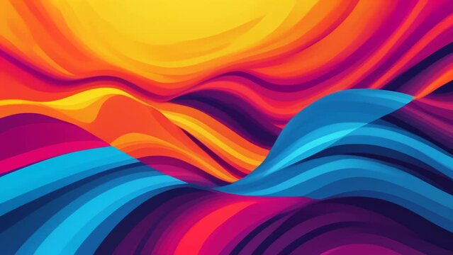  Vivid Waves of Color - A Dynamic Abstract Background
