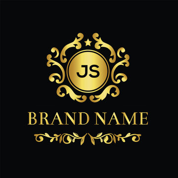 Creative letter JS unique logo design vector and Illustration