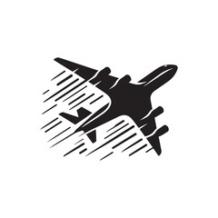 Flight of the Imagination: Vector Airplane Silhouettes for Creative Projects, black airplane illustration.