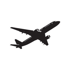 Flight of the Imagination: Vector Airplane Silhouettes for Creative Projects, black airplane illustration.