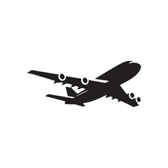 Flight of the Imagination: Vector Airplane Silhouettes for Creative Projects, black airplane illustration.