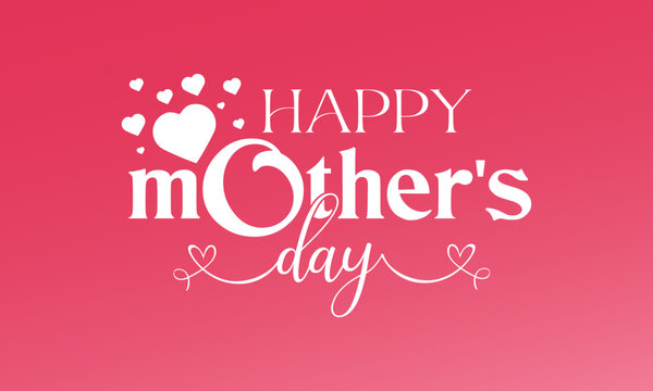 Happy Mother's Day typography design, hand drawn lettering. Holiday lettering isolated on white backgrounds. Calligraphy vector illustration.