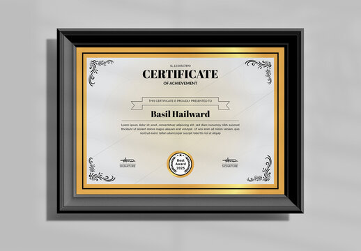 Golden Border Certificate Layout