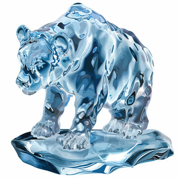 Animal Ice Sculpture Clipart Clipart isolated on white background 